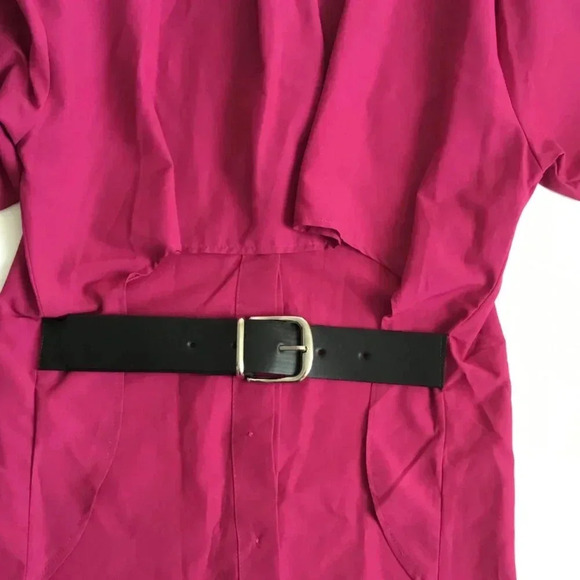 Magenta Belted Back Cotton Shirt  100% Cotton Long sleeves Sz (EU 36| US 4) - Picture 8 of 11
